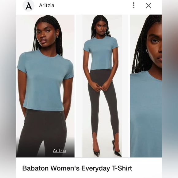 Aritzia - BABATON baby blue T-Shirt - Picture 1 of 4